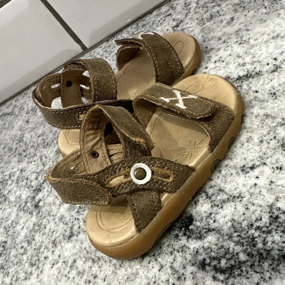 Infant Twisted X Brown Leather Sandals Size 2 Western‎ Shoes